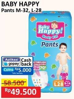 Promo Harga Baby Happy Body Fit Pants M32, L28 28 pcs - Alfamart