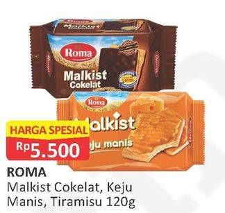 Promo Harga Roma Malkist Cokelat, Keju Manis, Tiramisu  - Alfamart