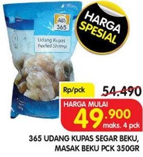 Promo Harga 365 Udang Kupas Segar Beku, Masak Beku 350 g  - Superindo