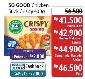 Promo Harga So Good Crispy Chicken Nugget 400 gr - Alfamidi
