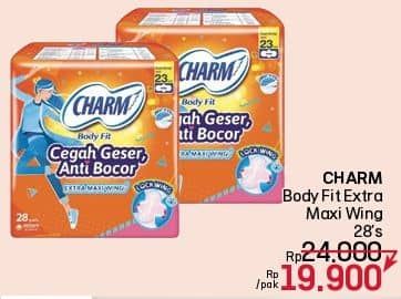Promo Harga Charm Body Fit Extra Maxi Wing 28 pcs - Lotte Grosir