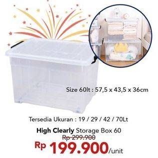 Promo Harga High Clearly Storage Box 60 60 ltr - Carrefour