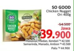 Promo Harga So Good Chicken Nugget Original 400 gr - Alfamidi