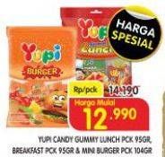 Promo Harga Yupi Candy Gummy Lunch, Gummy Breakfast, Mini Burger 95 gr - Superindo