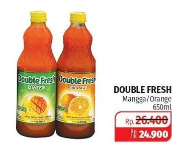 Promo Harga DOUBLE FRESH Drink Concentrate Mango, Orange 650 ml - Lotte Grosir