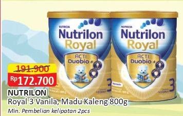 Promo Harga Nutrilon Royal 3 Susu Pertumbuhan Madu, Vanila 800 gr - Alfamart