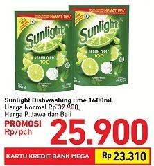 Promo Harga SUNLIGHT Pencuci Piring Jeruk Nipis 100 1600 ml - Carrefour