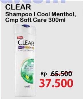 Promo Harga Clear Shampoo Ice Cool Menthol, Complete Soft Care 300 ml - Alfamart