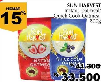 Promo Harga SUN HARVEST Oatmeal Instant, Quick Cooking 800 gr - Giant