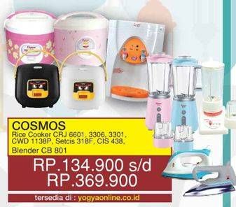 Promo Harga Cosmos Rice Cooker CRJ 6601/3306/3301/CWD 1138P/Setcis 318F/CIS 438/Blender CB 801  - Yogya