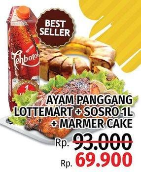Promo Harga Ayam Panggang Lottemart + Sosro 1ltr + Marmer Cake  - LotteMart