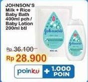 Promo Harga JOHNSONS Baby Milk Bath/Baby Lotion  - Indomaret