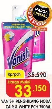 Promo Harga VANISH Penghilang Noda Cair Pink, White 750 ml - Superindo