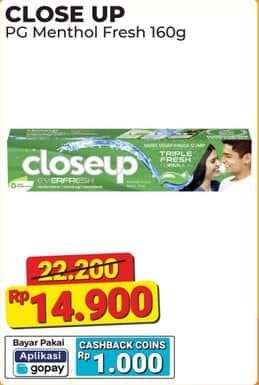 Promo Harga Close Up Pasta Gigi Everfresh Menthol Fresh 160 gr - Alfamart