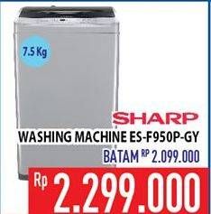 Promo Harga SHARP ES-F950P-GY | Washing Machine 7500 gr - Hypermart