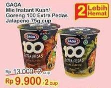 Promo Harga GAGA 100 Extra Pedas Goreng Jalapeno, Kuah Jalapeno per 2 pcs 75 gr - Indomaret