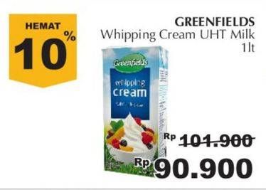 Promo Harga GREENFIELDS Whipping Cream 1000 ml - Giant