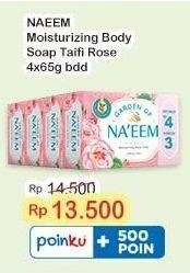 Promo Harga NAEEM Moisturizing Body Soap Taifi Rose per 4 pcs 65 gr - Indomaret