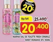 Promo Harga MARINA Eau De Toillete Fresh Sparkle, Sweet Romance 150 ml - Superindo