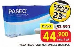 Promo Harga PASEO Toilet Tissue Non Emboss 8 roll - Superindo