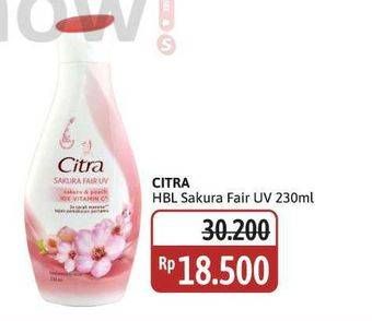 Promo Harga Citra Hand & Body Lotion Sakura Fair UV Sakura Peach 230 ml - Alfamidi