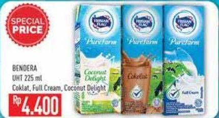 Promo Harga FRISIAN FLAG Susu UHT Purefarm Chocolate, Full Cream, Coconut Delight 225 ml - Hypermart