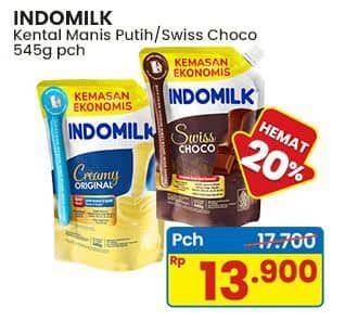 Promo Harga Indomilk Susu Kental Manis Plain, Cokelat 545 gr - Indomaret