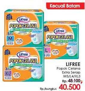 Promo Harga LIFREE Popok Celana Ekstra Serap M5, L4, XL3  - LotteMart