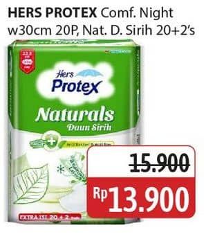 Promo Harga Hers Protex Comfort Night/Hers Protex Naturals Daun Sirih   - Alfamidi