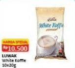 Promo Harga Luwak White Koffie per 10 sachet 20 gr - Alfamart