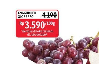 Promo Harga Anggur Red Globe RRC per 100 gr - Alfamidi