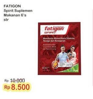 Promo Harga Fatigon Spirit Suplemen Penambah Tenaga 6 pcs - Indomaret