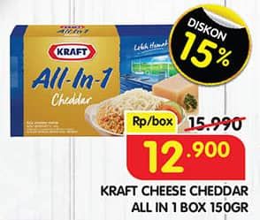 Promo Harga Kraft All in 1 Cheddar 165 gr - Superindo