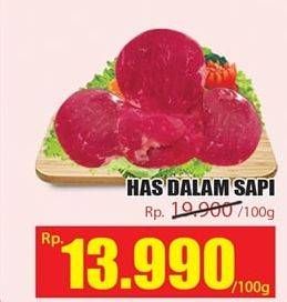 Promo Harga Daging Has Dalam (Tenderloin) per 100 gr - Hari Hari