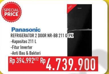 Promo Harga PANASONIC NR-BB211Q | Refrigerator 2 Door PK  - Hypermart