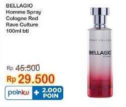 Promo Harga BELLAGIO Spray Cologne (Body Mist) Rave Culture 100 ml - Indomaret