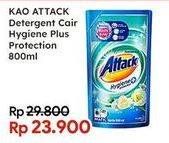 Promo Harga Attack Detergent Liquid Hygiene Plus Protection 800 ml - Indomaret