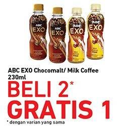 Promo Harga ABC Minuman Kopi Milk Coffee, Chocomalt 230 ml - Carrefour