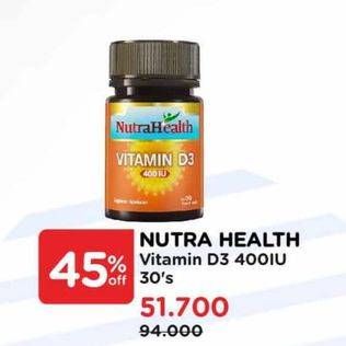 Promo Harga Nutrahealth Vitamin D3 400 IU 30 pcs - Watsons