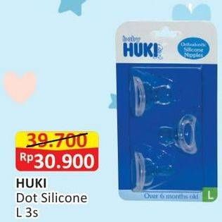 Promo Harga Huki Silicone Nipple Orthodontic L 3 pcs - Alfamart
