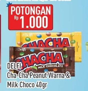 Promo Harga Delfi Cha Cha Chocolate Peanut, Milk Chocolate 40 gr - Hypermart