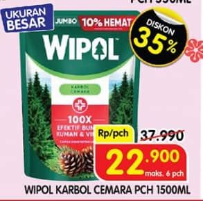 Promo Harga Wipol Karbol Wangi Cemara 1500 ml - Superindo