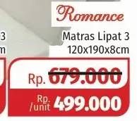 Promo Harga ROMANCE Matras Lipat 3 120 X 190 X 8 Cm 1 pcs - Lotte Grosir