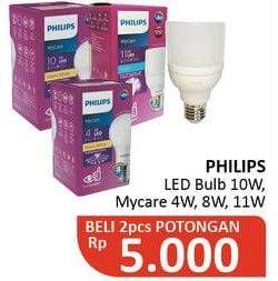 Promo Harga PHILIPS LED Bulb 10W, Mycare 4W, 8W, 11W  - Alfamidi