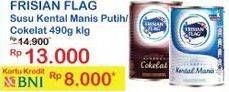 Promo Harga FRISIAN FLAG Susu Kental Manis Putih, Cokelat 490 gr - Indomaret