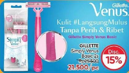 Promo Harga Gillette Simply Venus Basic 2 pcs - Guardian
