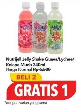 Promo Harga NUTRIJELL Jelly Shake Guava, Kelapa Muda, Lychee 340 ml - Carrefour