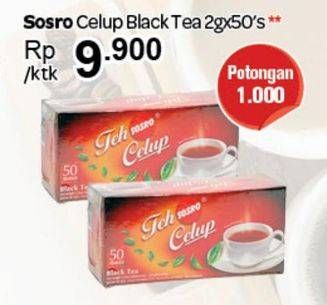 Promo Harga Sosro Teh Celup Black Tea per 50 pcs 2 gr - Carrefour