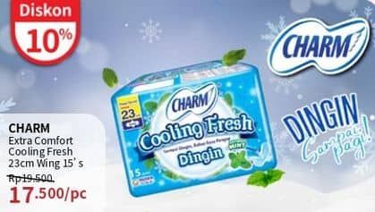 Promo Harga Charm Extra Comfort Cooling Fresh Wing 23cm 15 pcs - Guardian