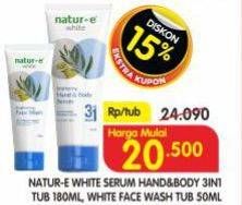 Promo Harga Natur-e White Brightening Hand & Body Serum/Natur-e White Brightening Face Wash   - Superindo